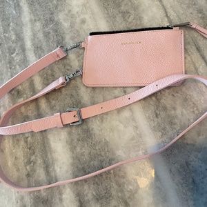 Bandolier pouch and strap leather light pink